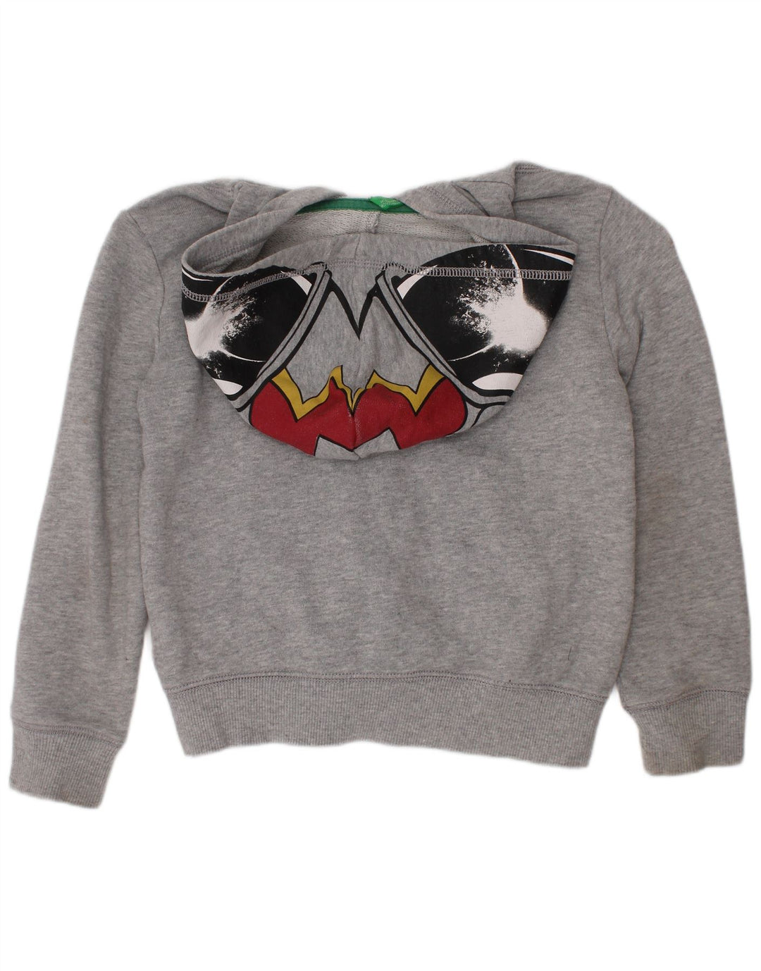 Maglione con cappuccio e zip grafica da bambino Benetton 5-6 anni Grigio