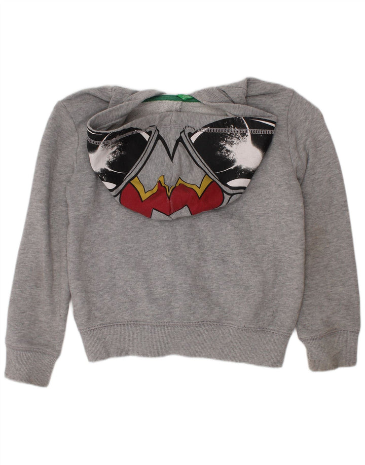 Maglione con cappuccio e zip grafica da bambino Benetton 5-6 anni Grigio