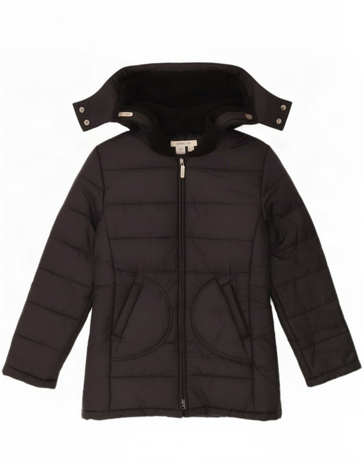 Giacca imbottita con cappuccio da donna Zara UK 14 nylon nero medio