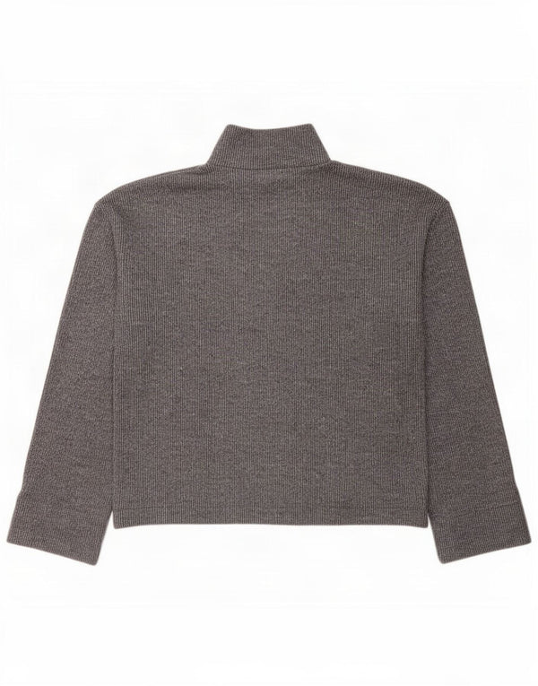 Zara Womens Oversized Turtle Neck Jumper Sweater UK 10 Small Grey Cotton