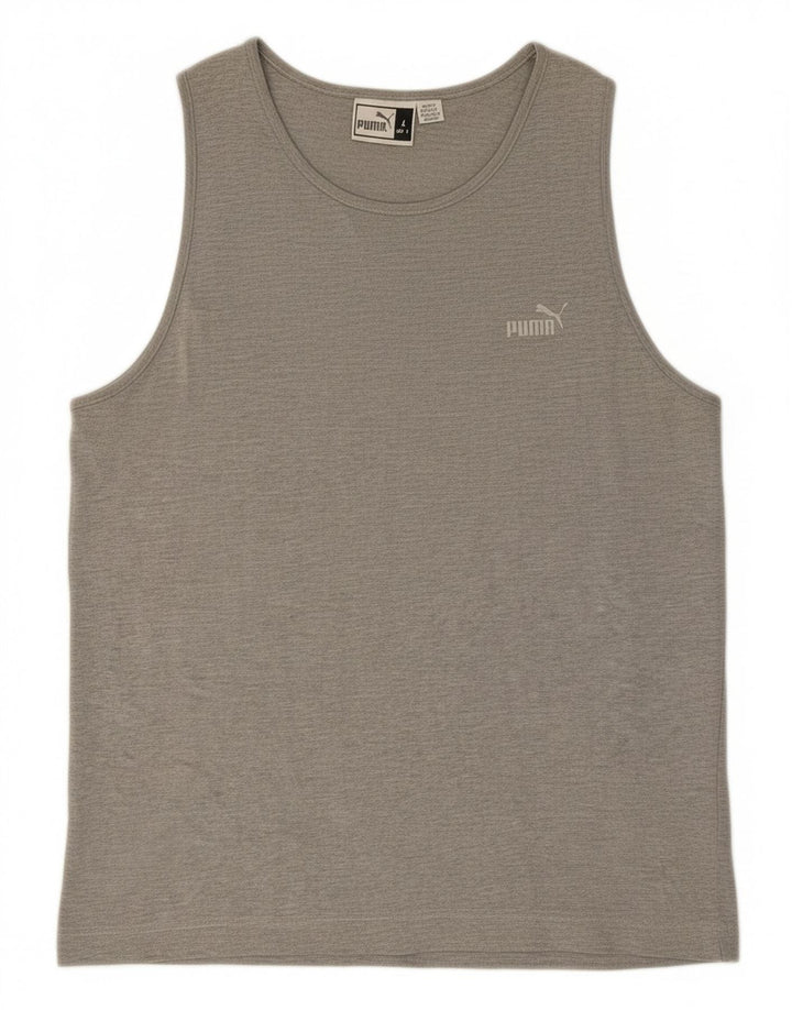 PUMA Mens Vest Top Large Grey Cotton