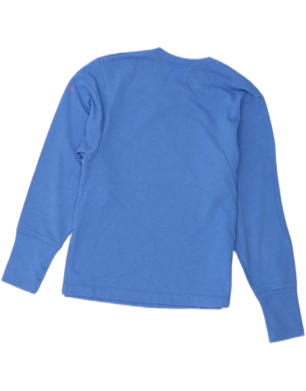 Maglietta grafica da donna Columbia manica lunga UK 6 XS cotone blu