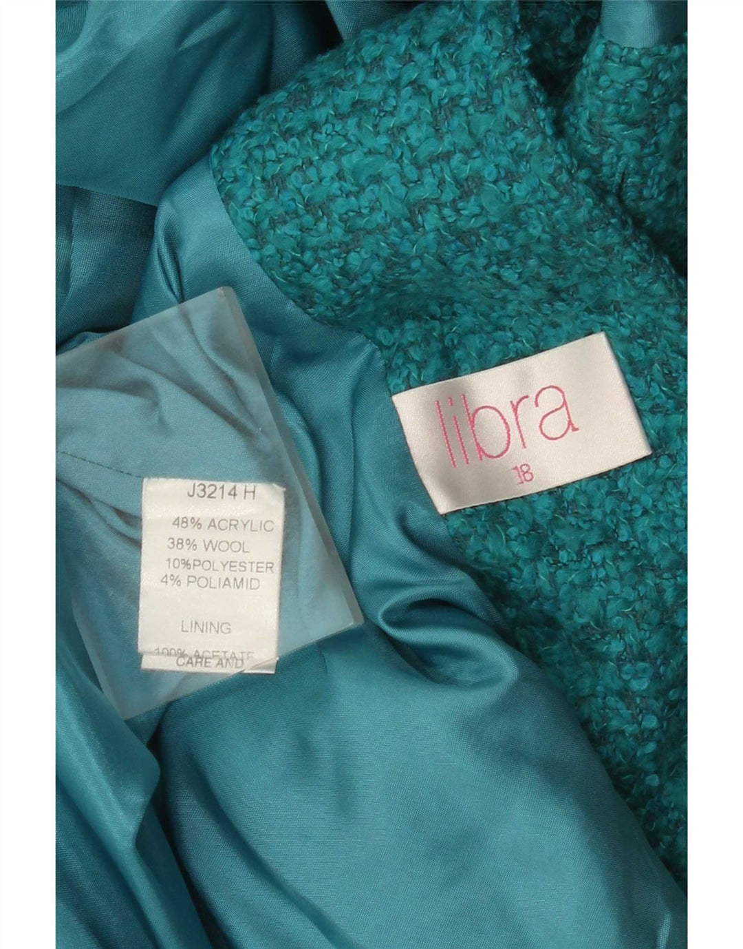 Giacca blazer a 3 bottoni da donna Libra UK 18 XL Acrilico turchese