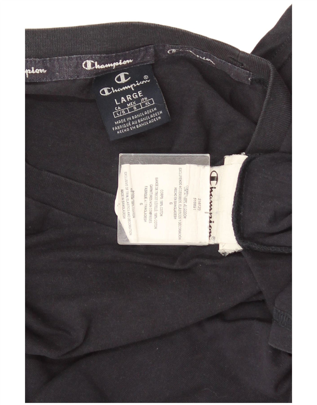 T-shirt da uomo CHAMPION Top grande in cotone blu navy