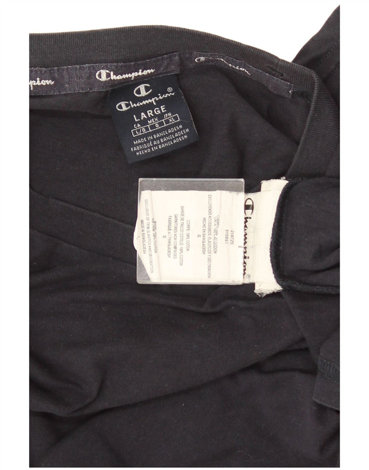 T-shirt da uomo CHAMPION Top grande in cotone blu navy