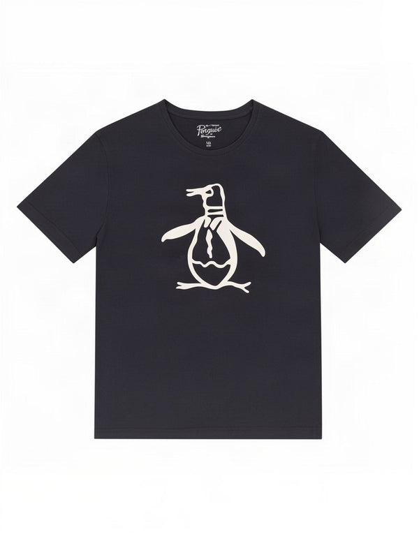 T-shirt grafica da uomo Penguin Top grande in cotone blu navy