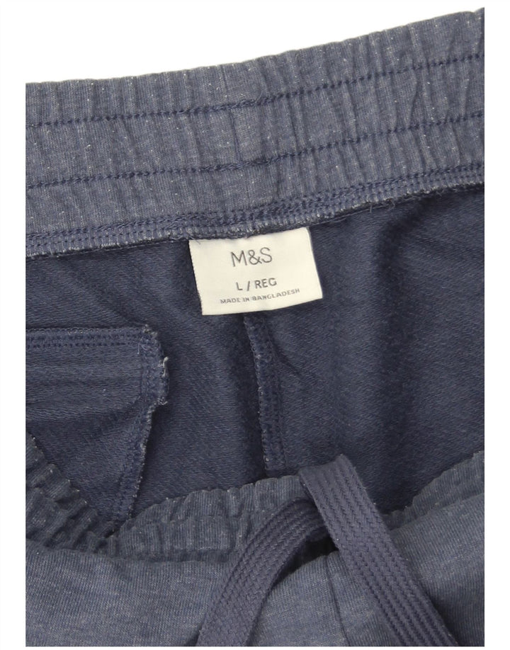 Pantaloni da tuta da uomo Marks & Spencer grandi in cotone blu navy