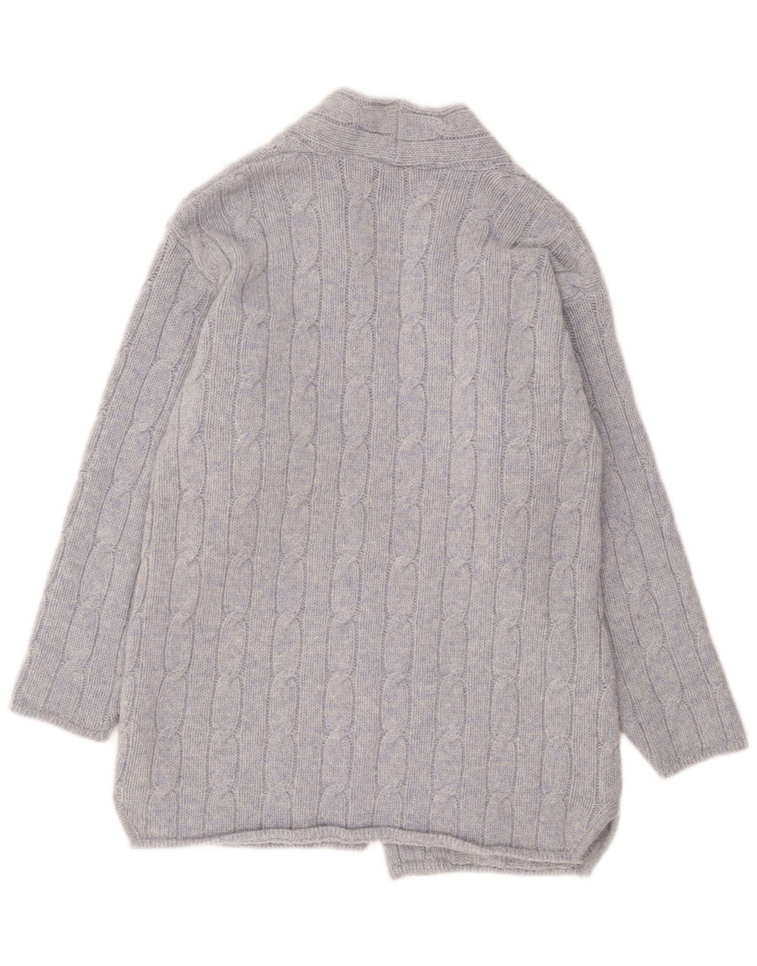Maglione cardigan da donna squisito UK 16 grande lana blu