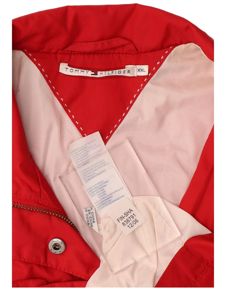 TOMMY HILFIGER Womens Rain Jacket UK 20 2XL Red Nylon