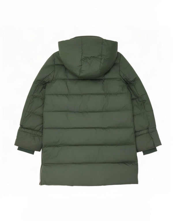 Cappotto imbottito oversize con cappuccio da donna Zara UK 10 piccolo verde in poliammide