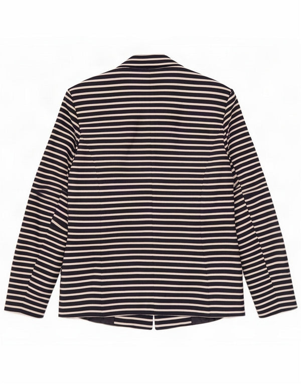 Oasis Giacca blazer da donna a 1 bottone UK 8 Small Poliestere a righe blu navy