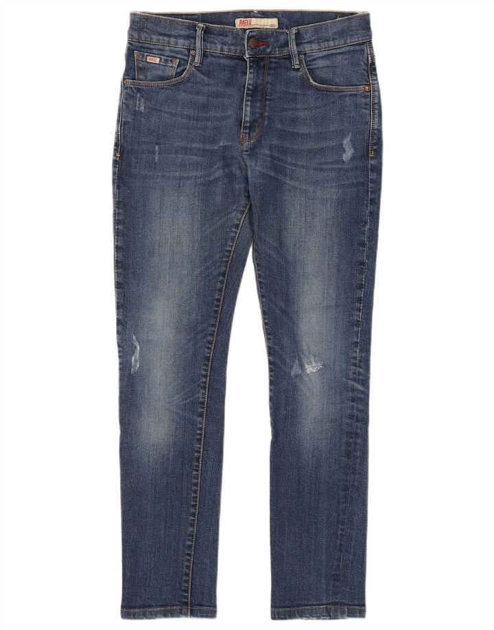 Jeans slim invecchiati da donna Rifle W30 L28 cotone blu