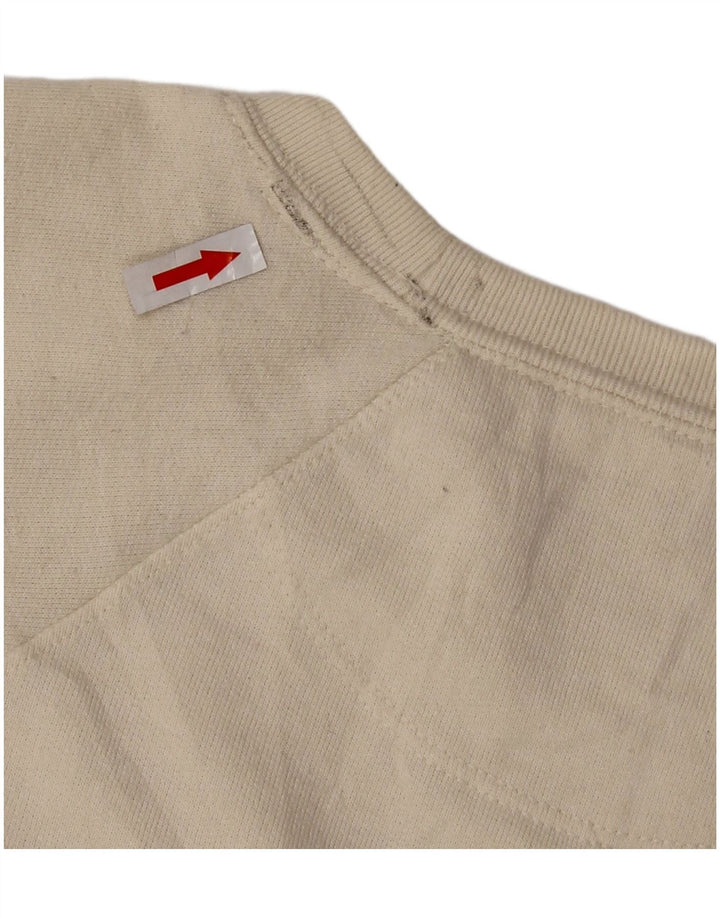 CHAMPION Felpa da uomo Maglione grande in poliestere bianco sporco