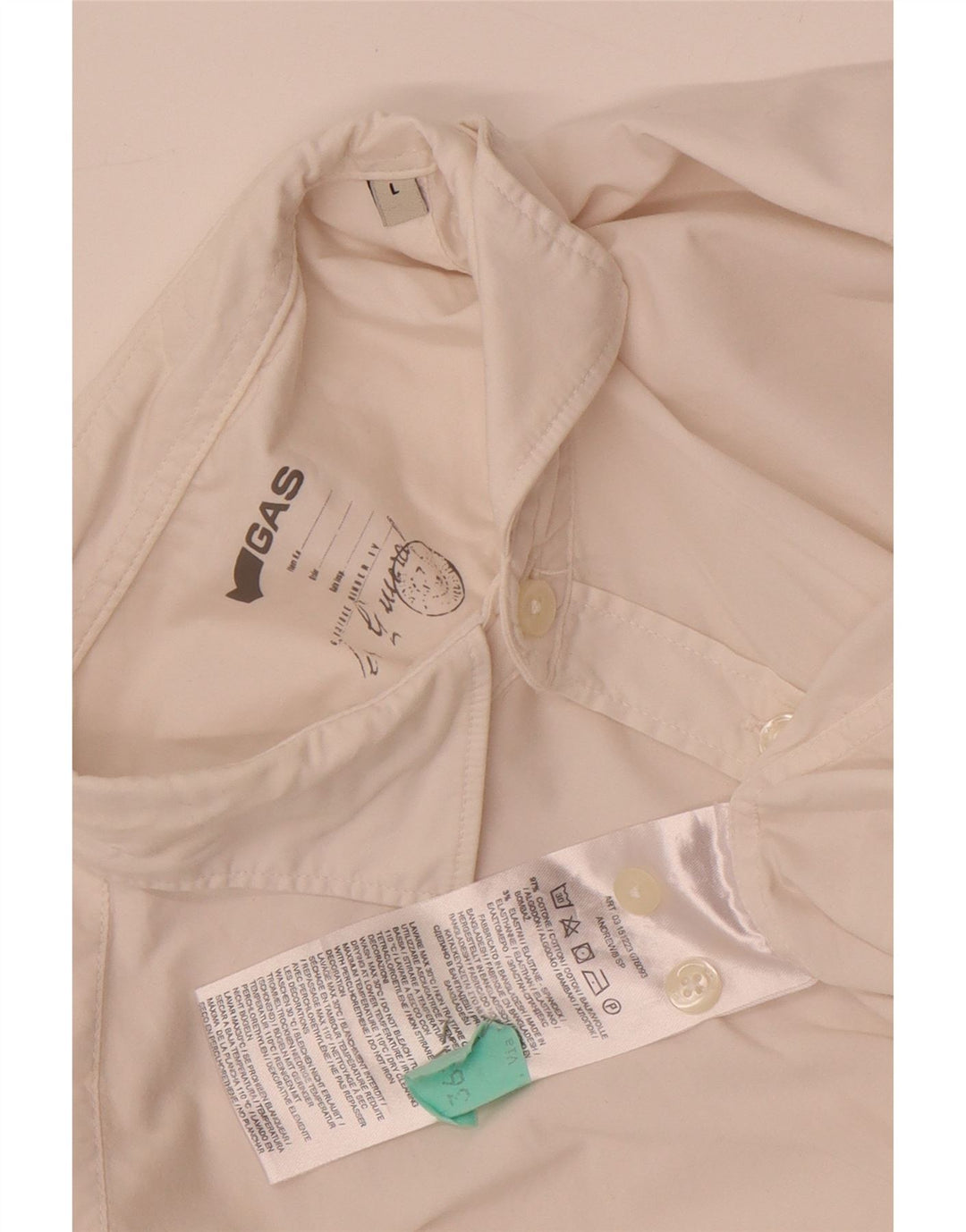 Camicia Uomo Gas Large Bianca In Cotone