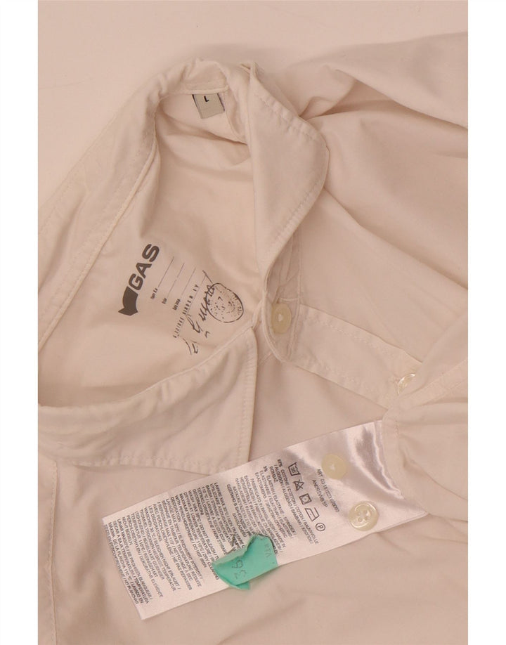 Camicia Uomo Gas Large Bianca In Cotone