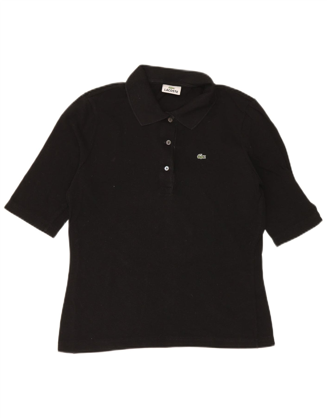 Polo da donna Lacoste taglia 42 grande in cotone nero