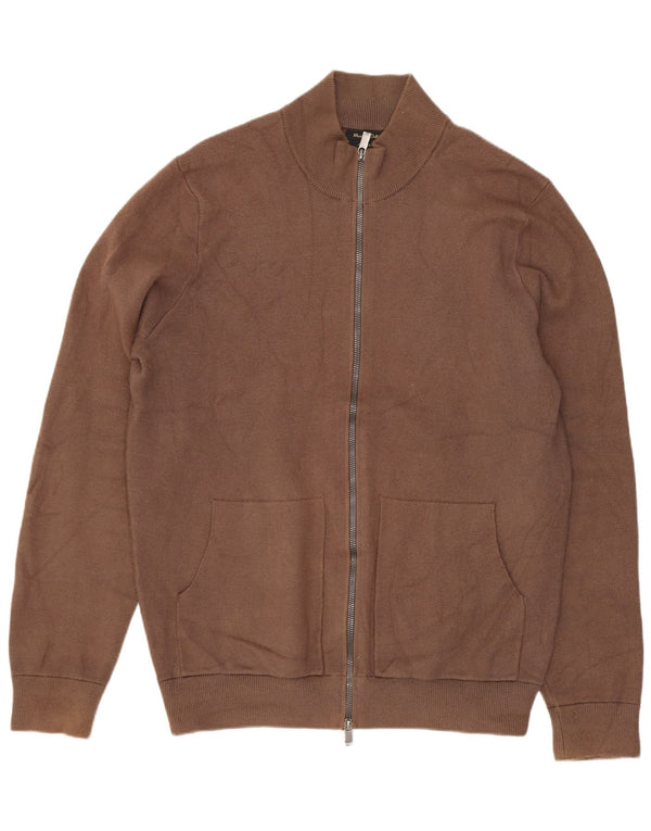 Massimo Dutti Maglia Cardigan Uomo Large in Viscosa Marrone