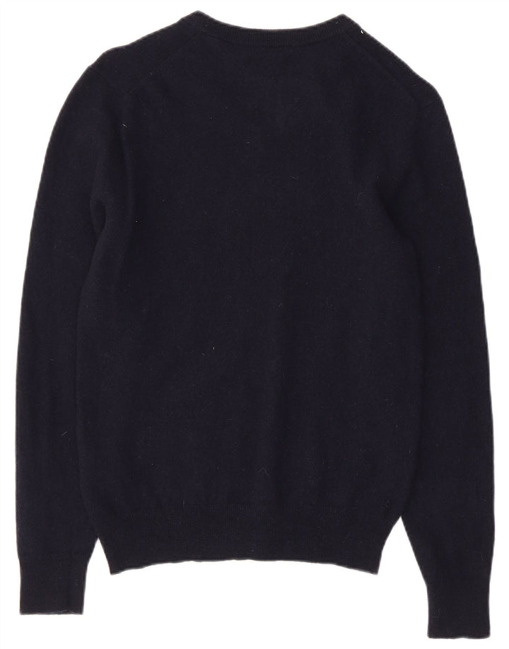 Gant maglione da donna con scollo a V UK 10 piccolo in lana blu navy