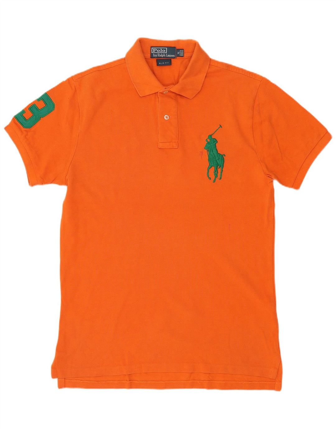 POLO RALPH LAUREN Polo grafica da uomo slim fit in cotone arancione medio