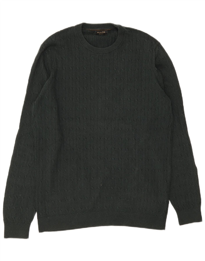 Maglione maglione girocollo da uomo Massimo Dutti XL cotone verde