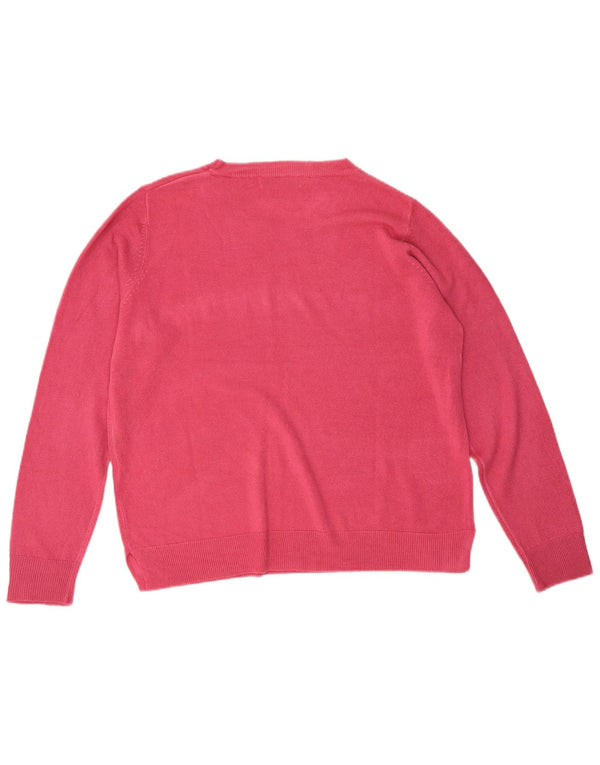 Maglione da donna Marks & Spencer con scollo a barca UK 18 XL Acrilico rosa