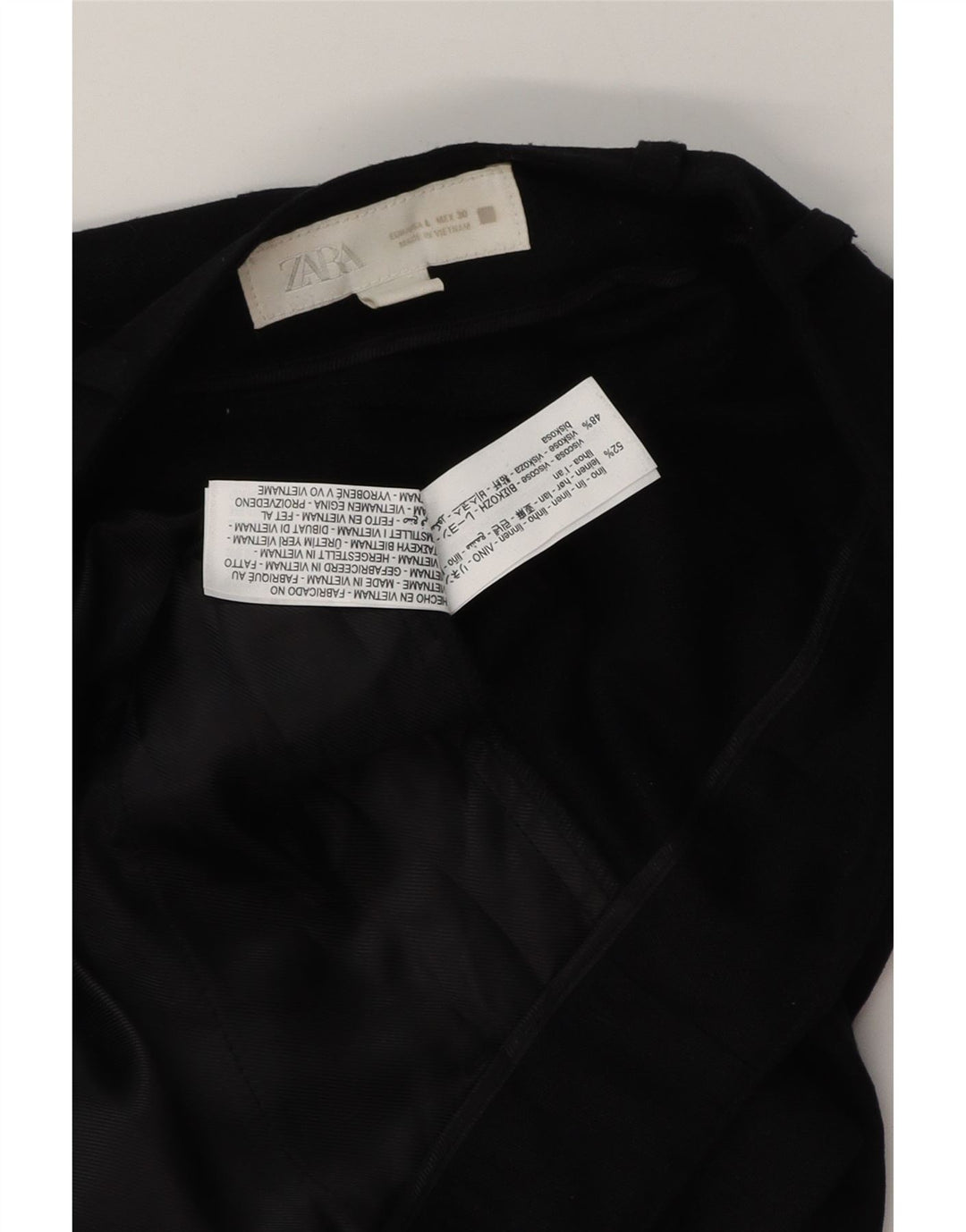Pantaloncini chino da donna Zara grandi W32 lino nero