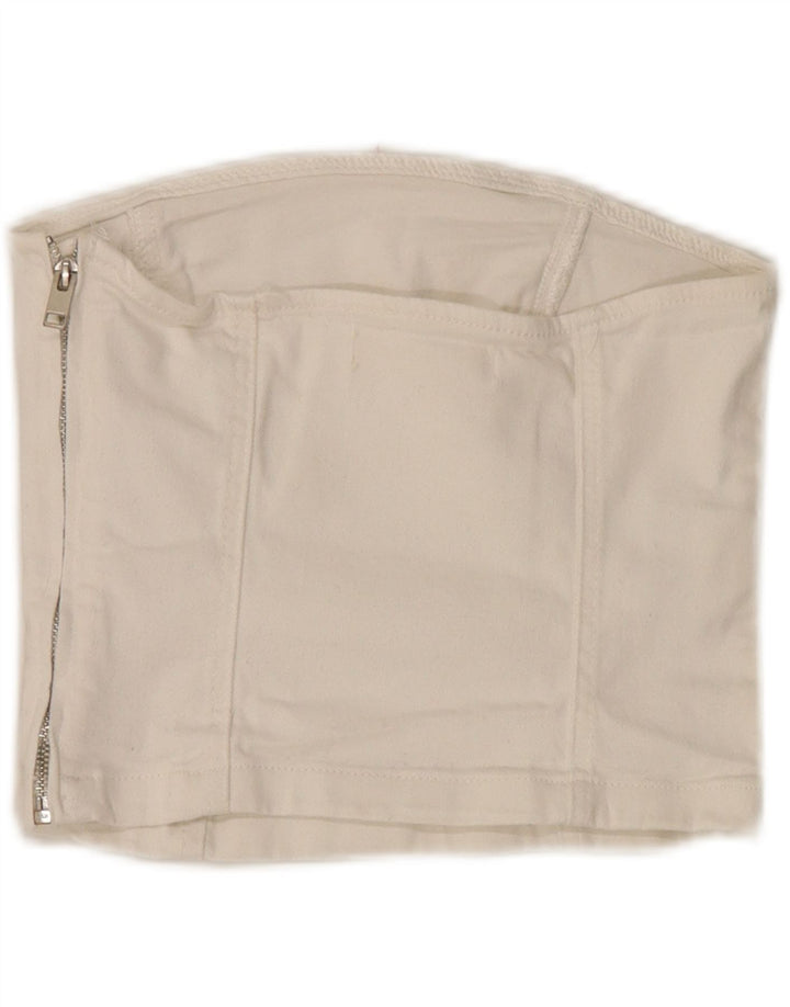 Top corsetto da donna Mango UK 4 XS cotone bianco
