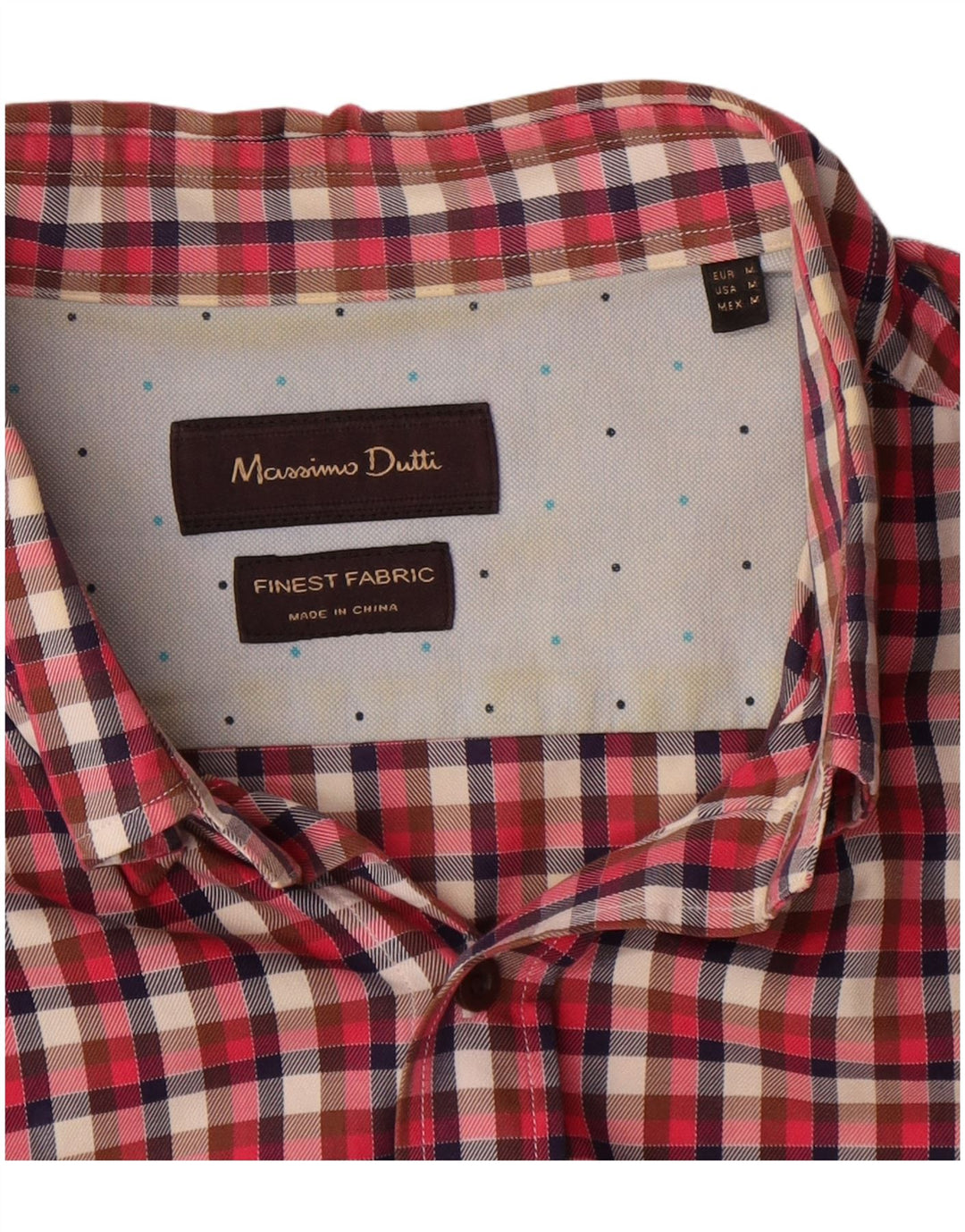 Camicia da uomo in flanella di Massimo Dutti a quadri rossi medi