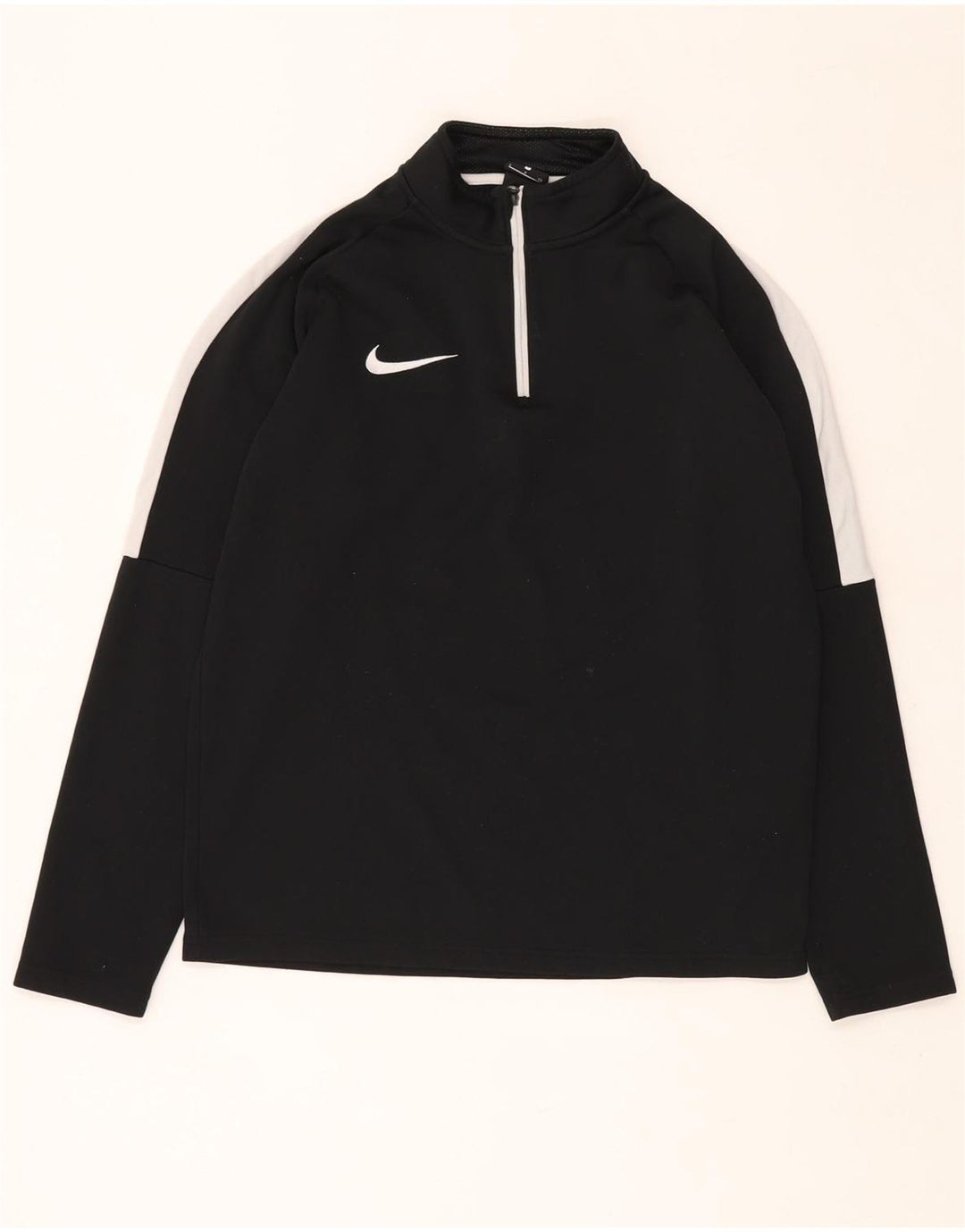 NIKE Top da tuta da uomo Dri Fit con zip e collo pullover piccolo nero a blocchi di colore
