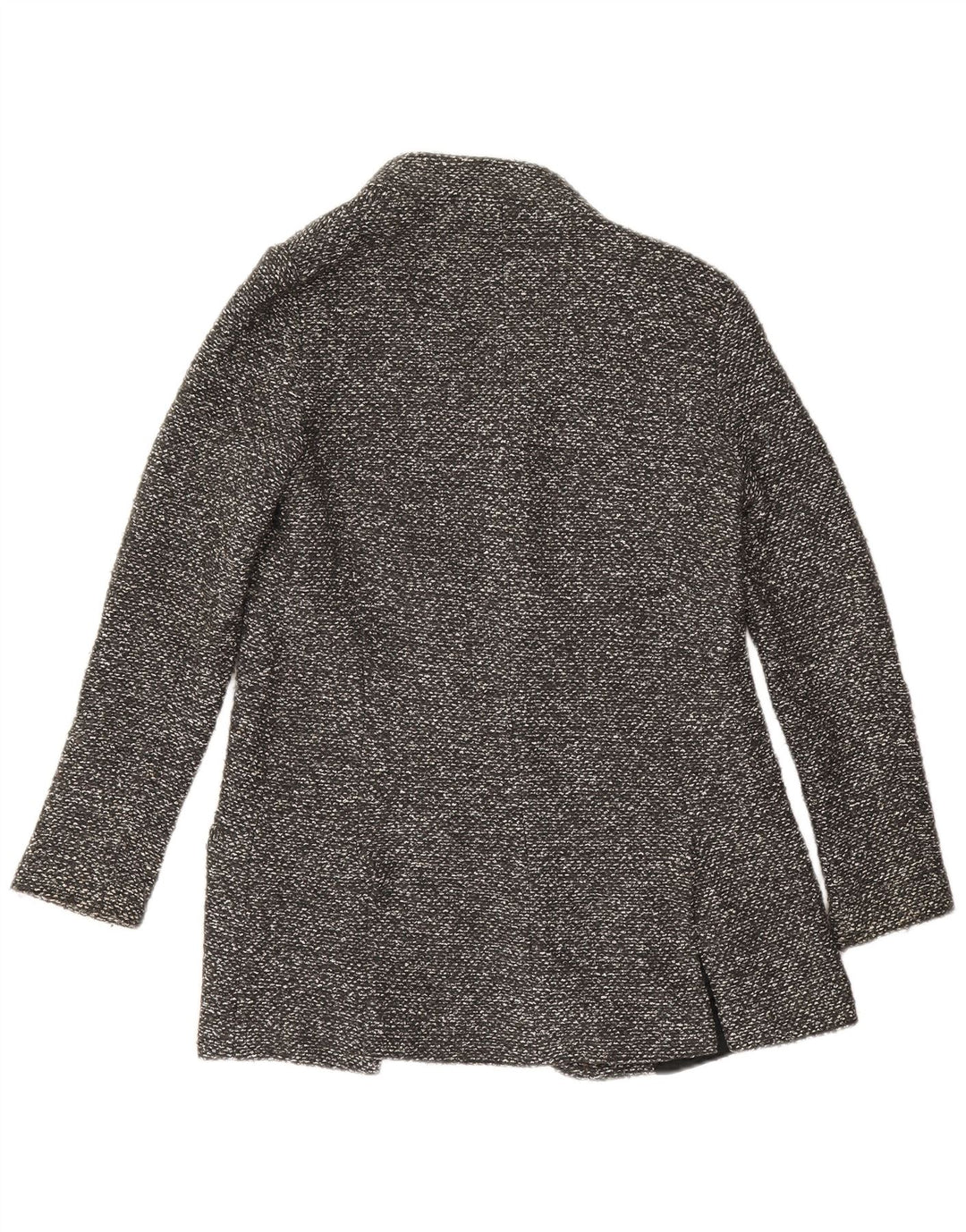 Giacca blazer aperta lunga da donna Zara UK 10 piccola grigia chiazzata