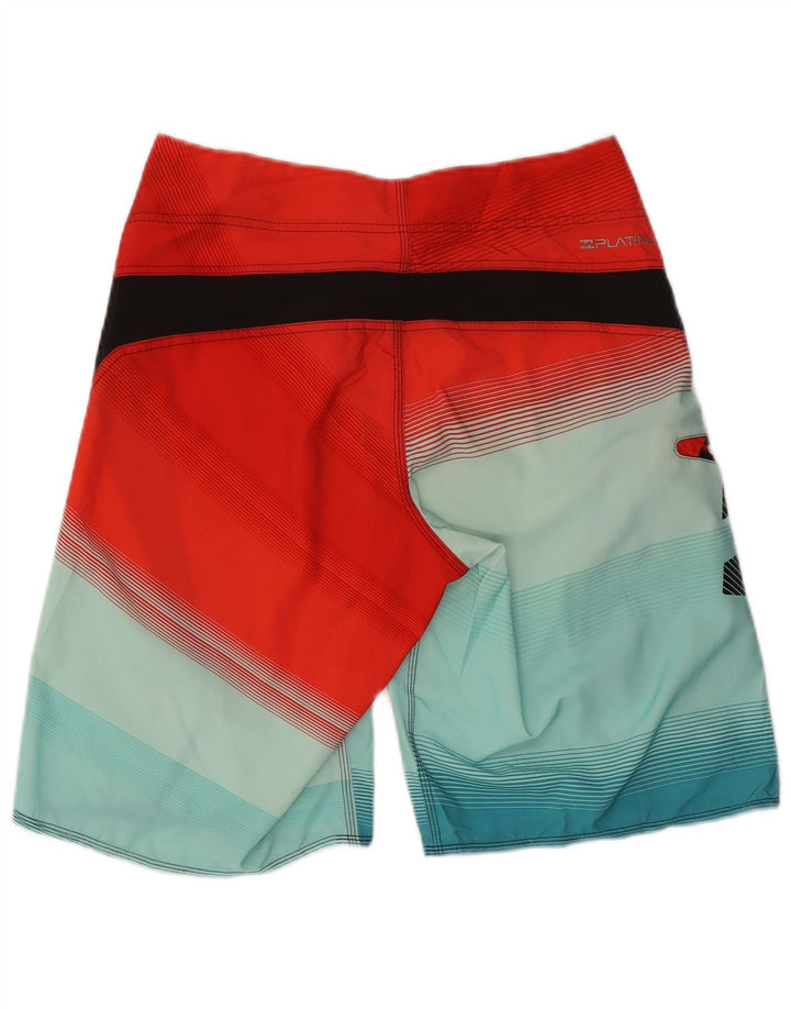 BILLABONG Pantaloncini da bagno grafici da uomo piccoli in poliestere color block rosso