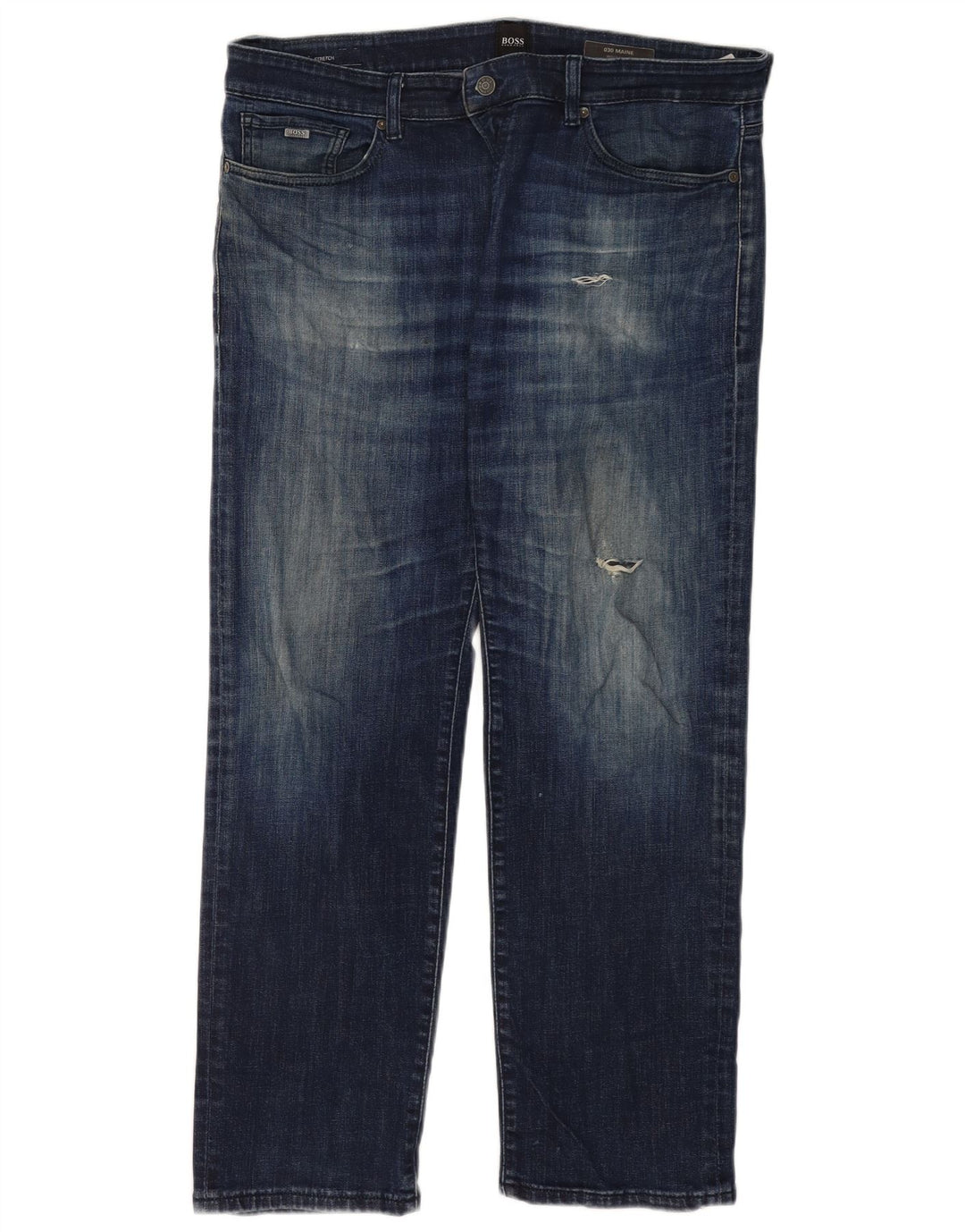 Jeans dritti regolari da donna Hugo Boss W36 L32 cotone blu