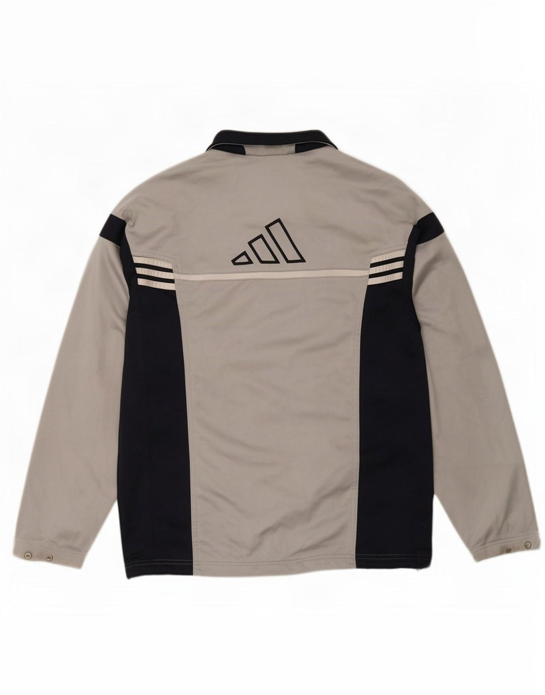 Giacca da ginnastica da uomo con grafica Adidas, giacca in poliestere color block grigio medio