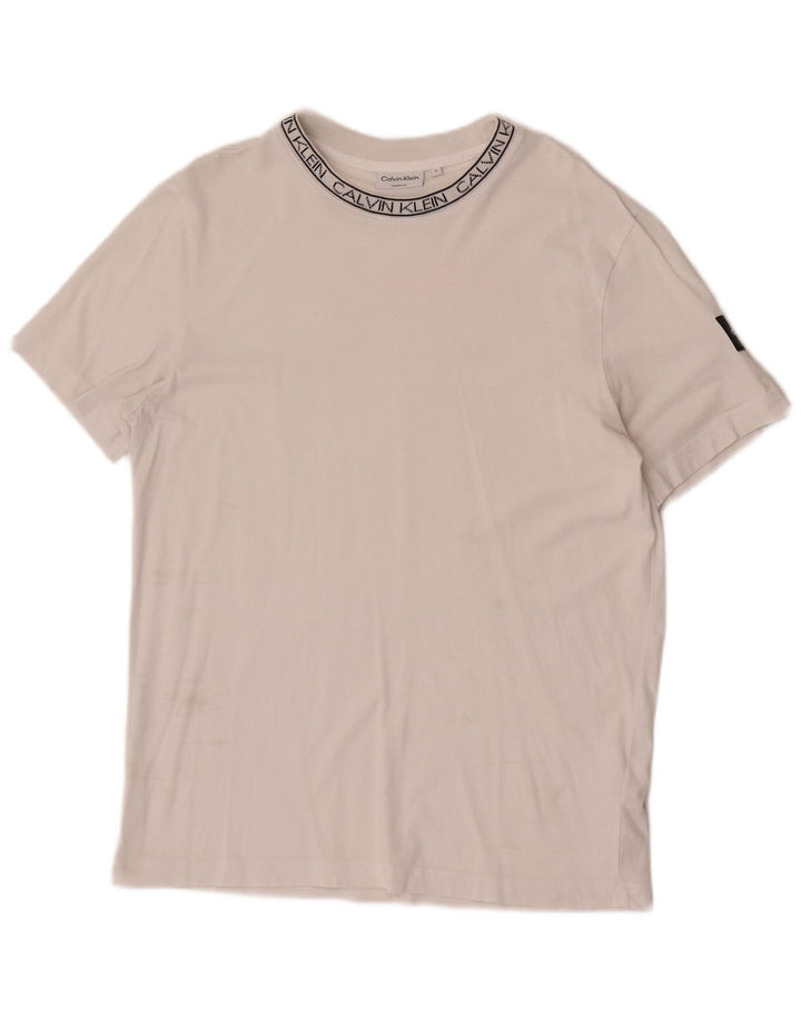 T-shirt grafica da uomo Calvin Klein Top in cotone bianco medio