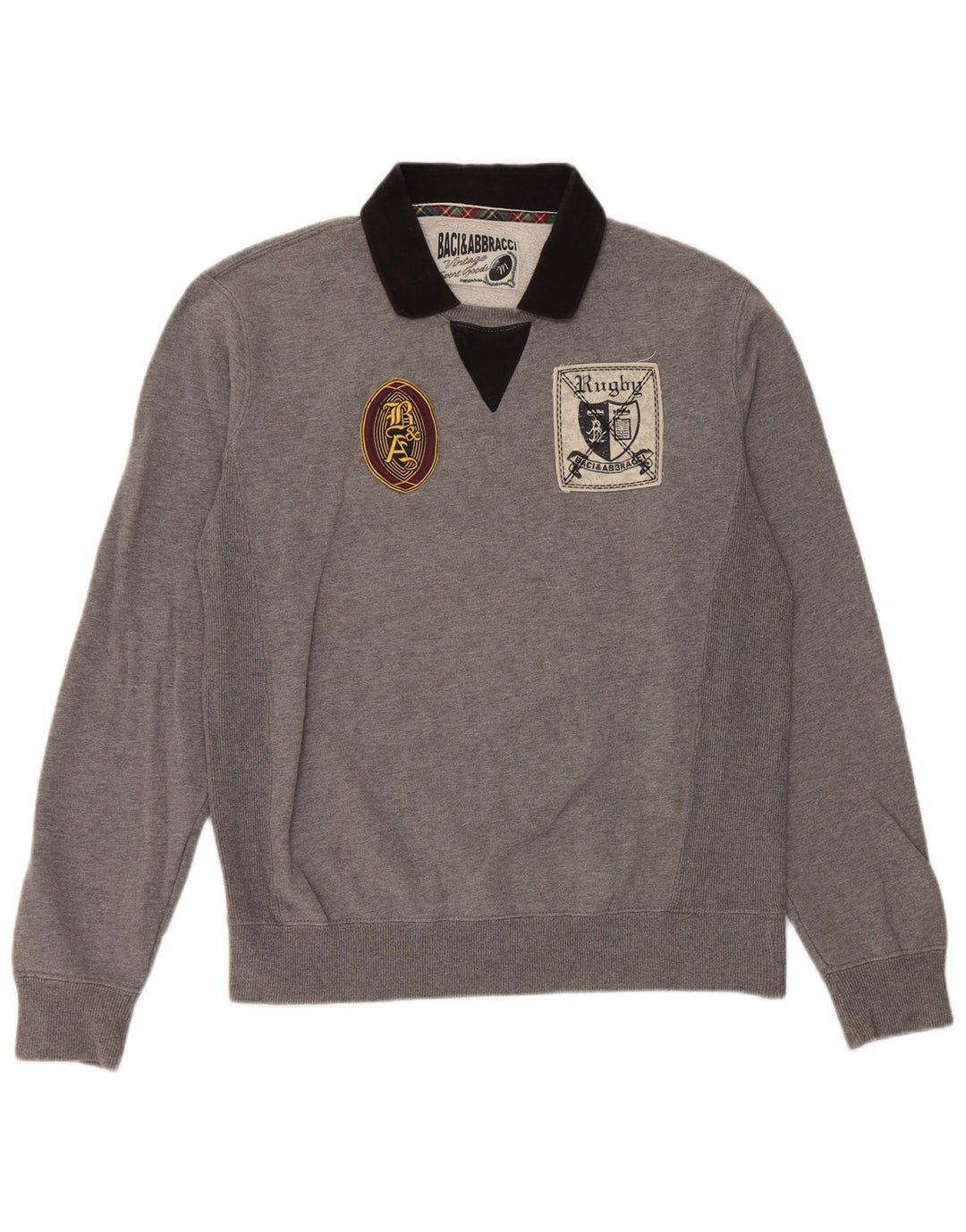 BACI & ABBRACCI Felpa grafica da uomo Maglione grigio medio color block