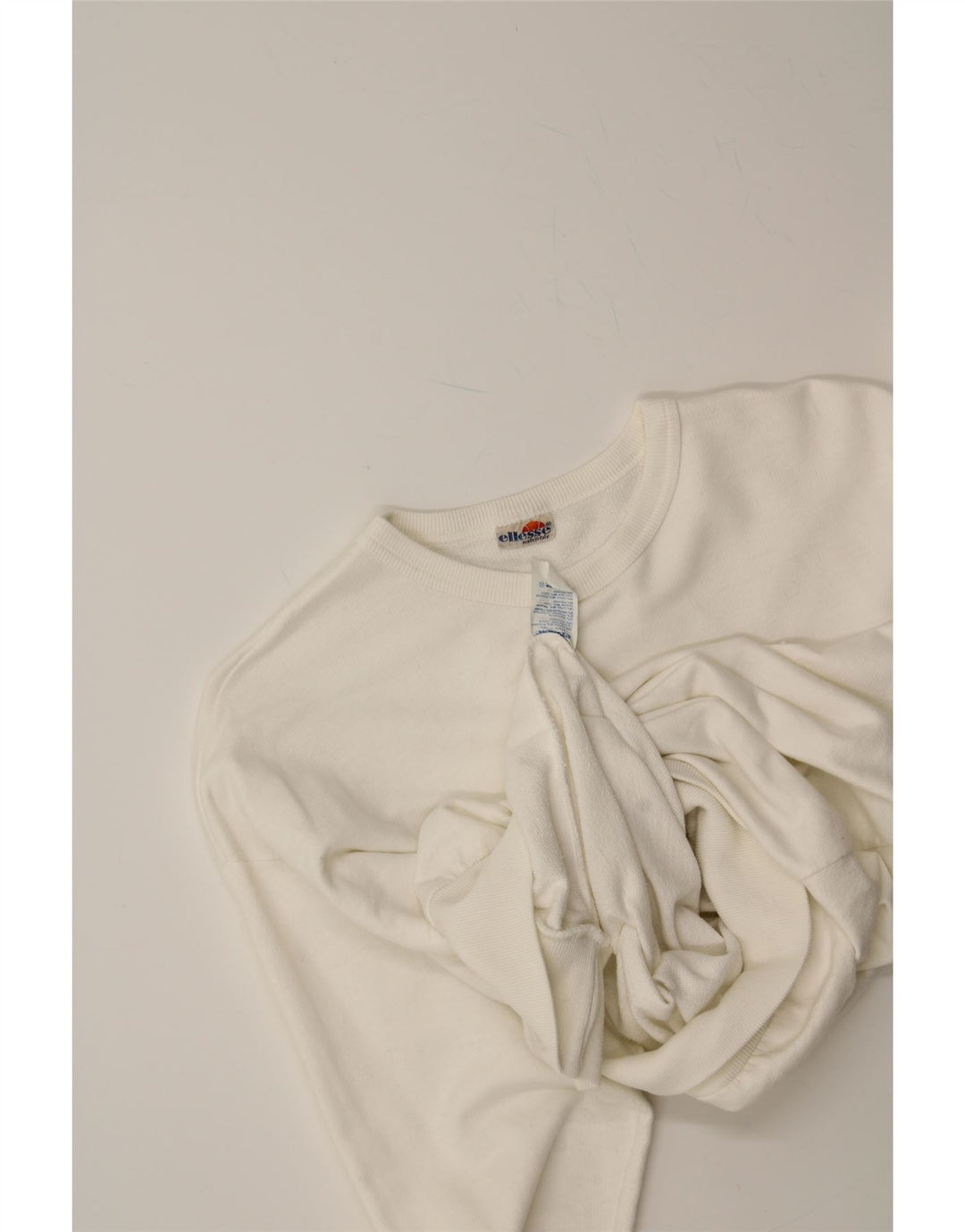 ELLESSE Mens Sweatshirt Jumper Small White Cotton Vintage Ellesse and Second-Hand Ellesse from Messina Hembry 