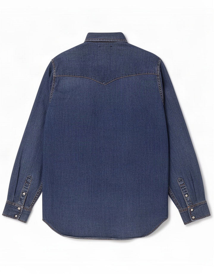 Lee Camicia di jeans da uomo grande in cotone blu