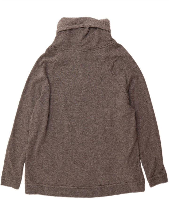 NIKE Womens Roll Neck Sweatshirt Jumper UK 16 Large Grey Polyester