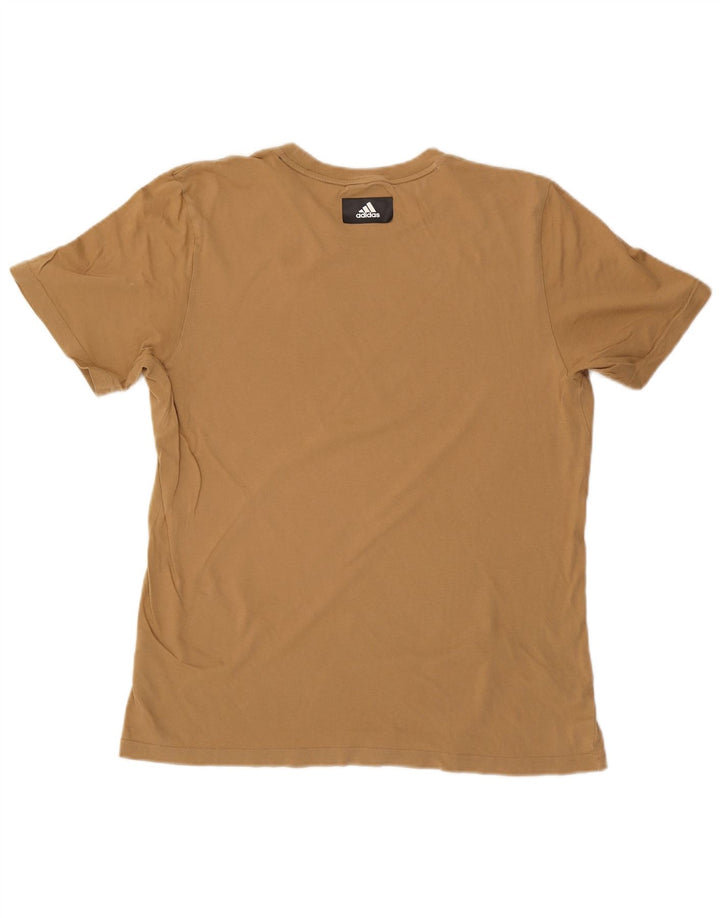 T-shirt grafica da uomo Adidas Top in cotone beige medio