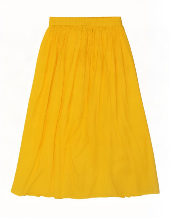 Gonna lunga da donna Benetton media W32 in viscosa gialla
