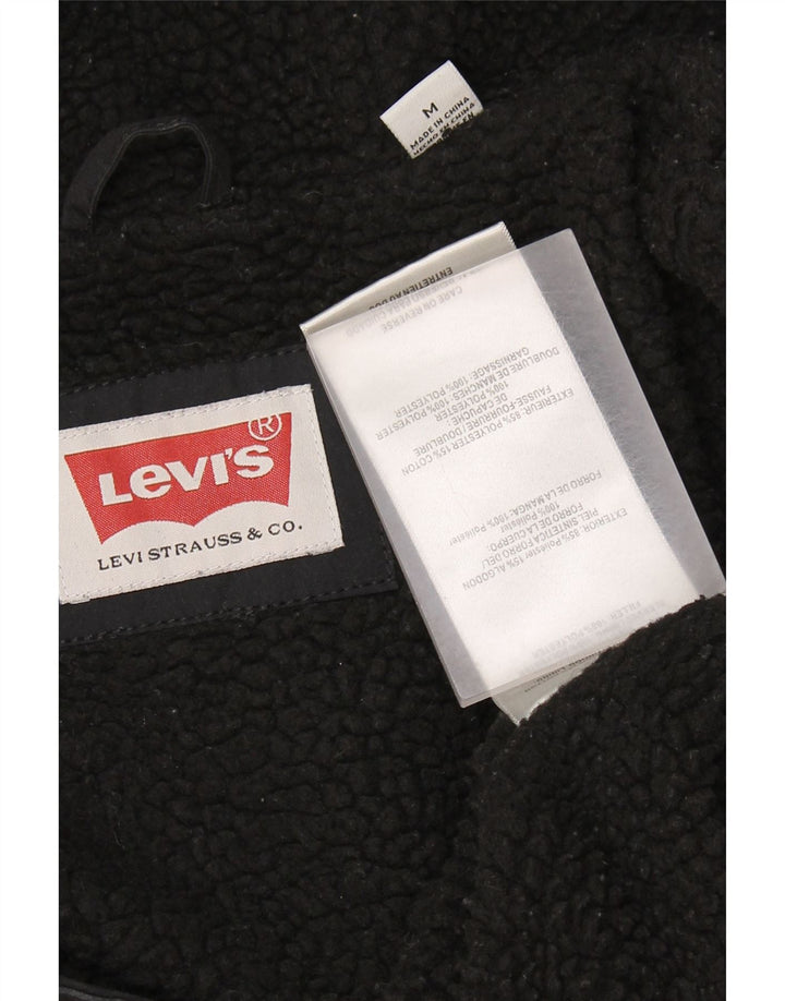 Giacca a vento con cappuccio da uomo Levi's UK 38 poliestere nero medio