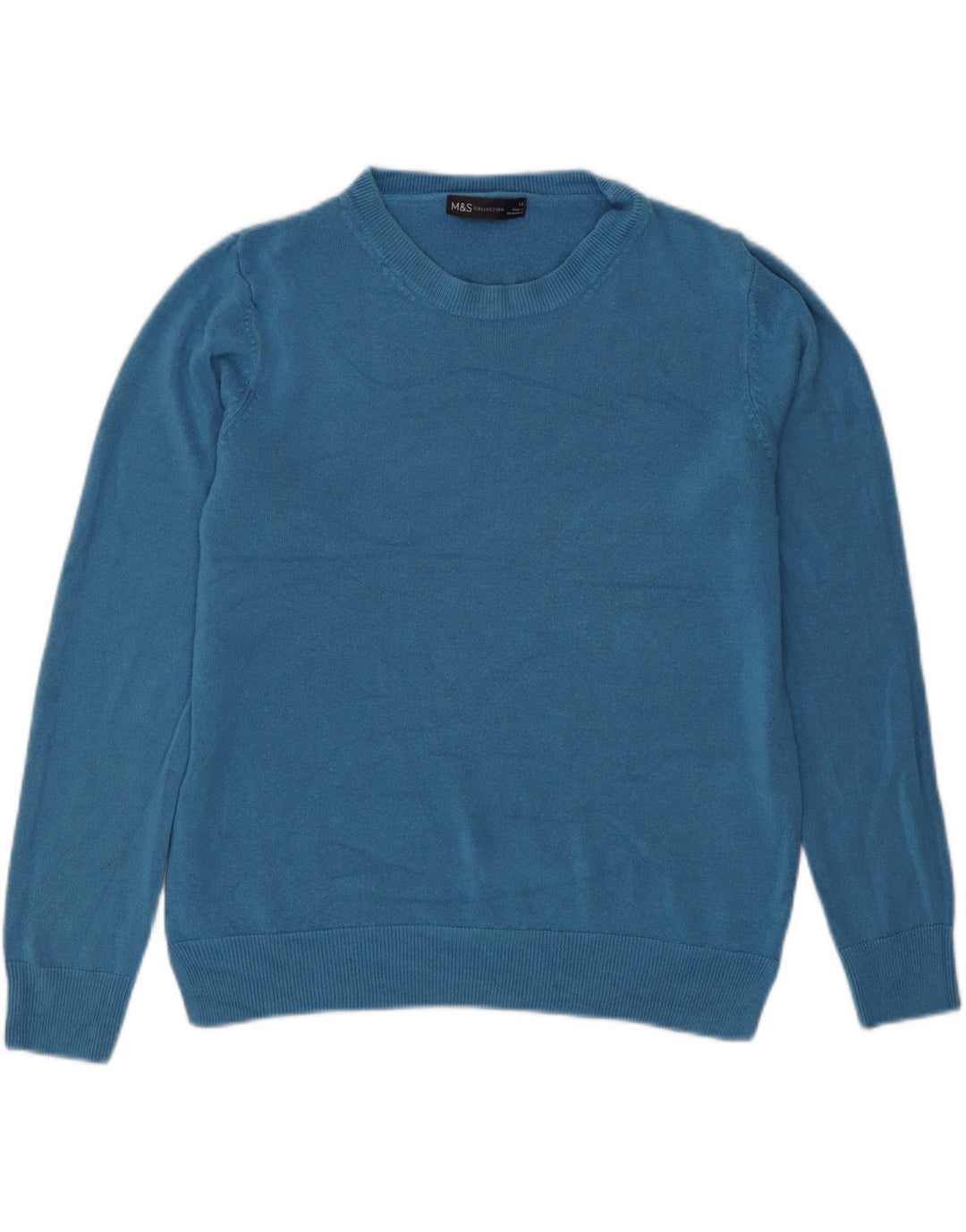 Maglione maglione con scollo a barca da donna Marks & Spencer UK 14 Blu medio