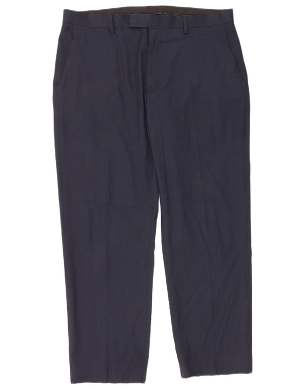 Pantaloni da abito vestibilità regolare da donna Marks & Spencer W36 L29 Blu Navy