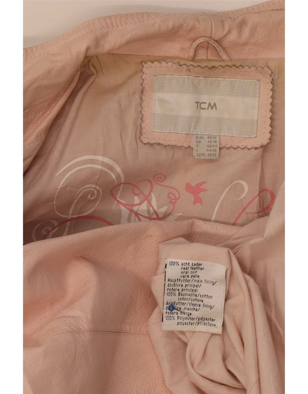 Giacca in pelle da donna TCM UK 14/16 grande rosa