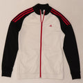Giacca superiore della tuta da ragazza Adidas 14-15 anni Poliestere color block bianco