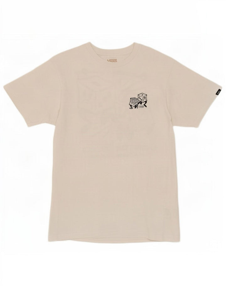 T-shirt grafica da uomo con vestibilità classica Vans, piccola, in cotone bianco