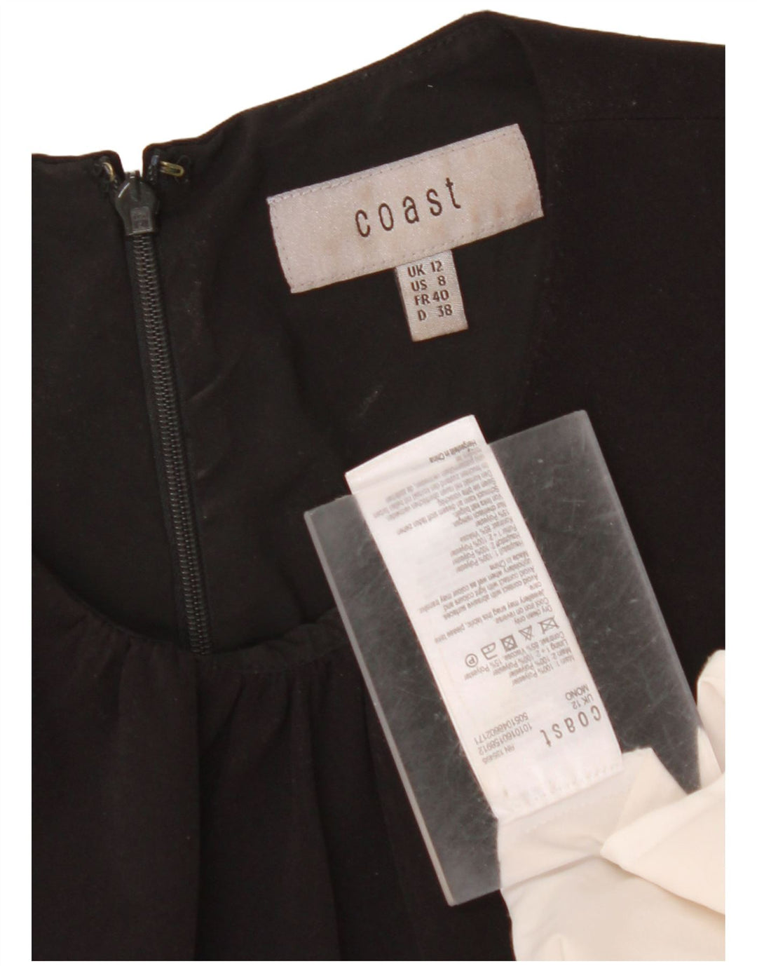 Abito lungo senza maniche da donna COAST UK 12 Poliestere medio a pois bianco