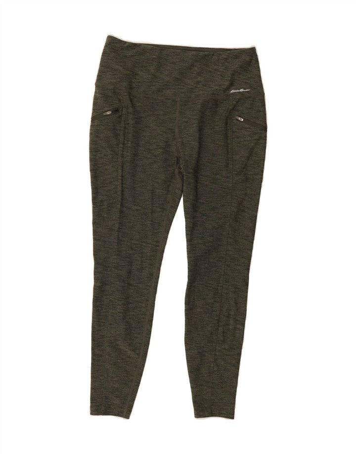 EDDIE BAUER Womens Leggings UK 16 Large Khaki Flecked Polyester Vintage Eddie Bauer and Second-Hand Eddie Bauer from Messina Hembry 