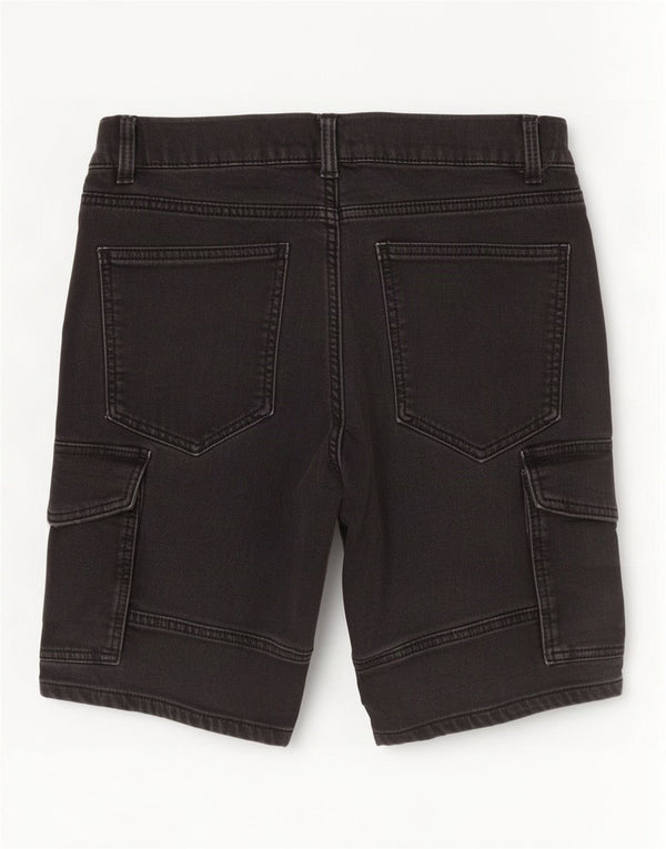 Pantaloncini cargo in denim da uomo Zara EU 42 Large W32 cotone grigio