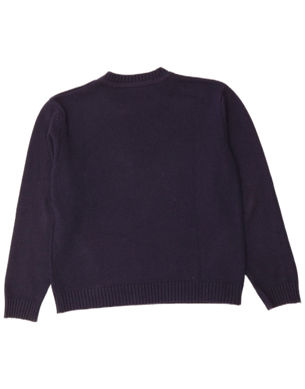 Maglione vintage da uomo girocollo IT 56 2XL cotone blu navy